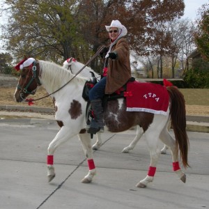 Maggie riding in Christmas parade