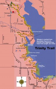 of 25.5 mile Trinity Trail by Lake Lavon northeast of Dallas